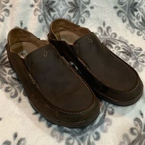 EUC OLUKAI Moloa Men's Leather Slip On Shoes